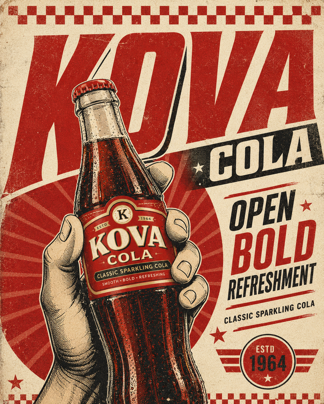Kova Cola retro hand